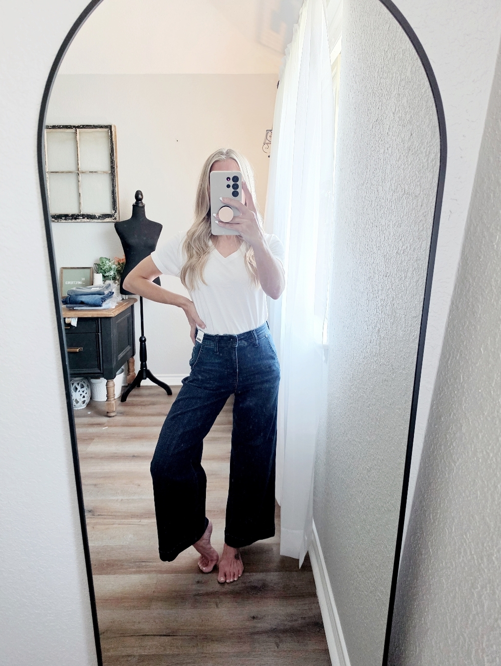 Judy Blue HR Dark Wash Wide Leg Ankle Trouser Jeans Slant Pocket Various NEW - Picture 3 of 16